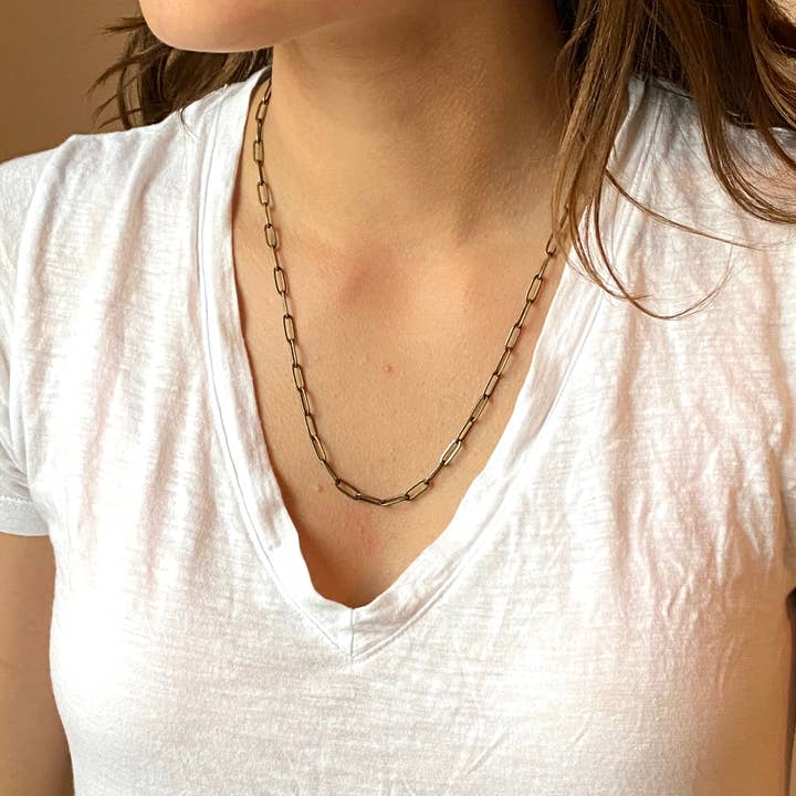 Seeds - Wholesale Link & Chain Necklace - Paper Clip Brass Chain Necklace1