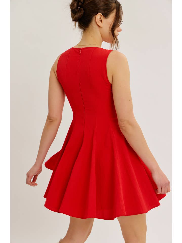 idem ditto - Wholesale Dress - Women's - LIGHTWEIGHT CRINKLED FIT AND FLARE MINI DRESS