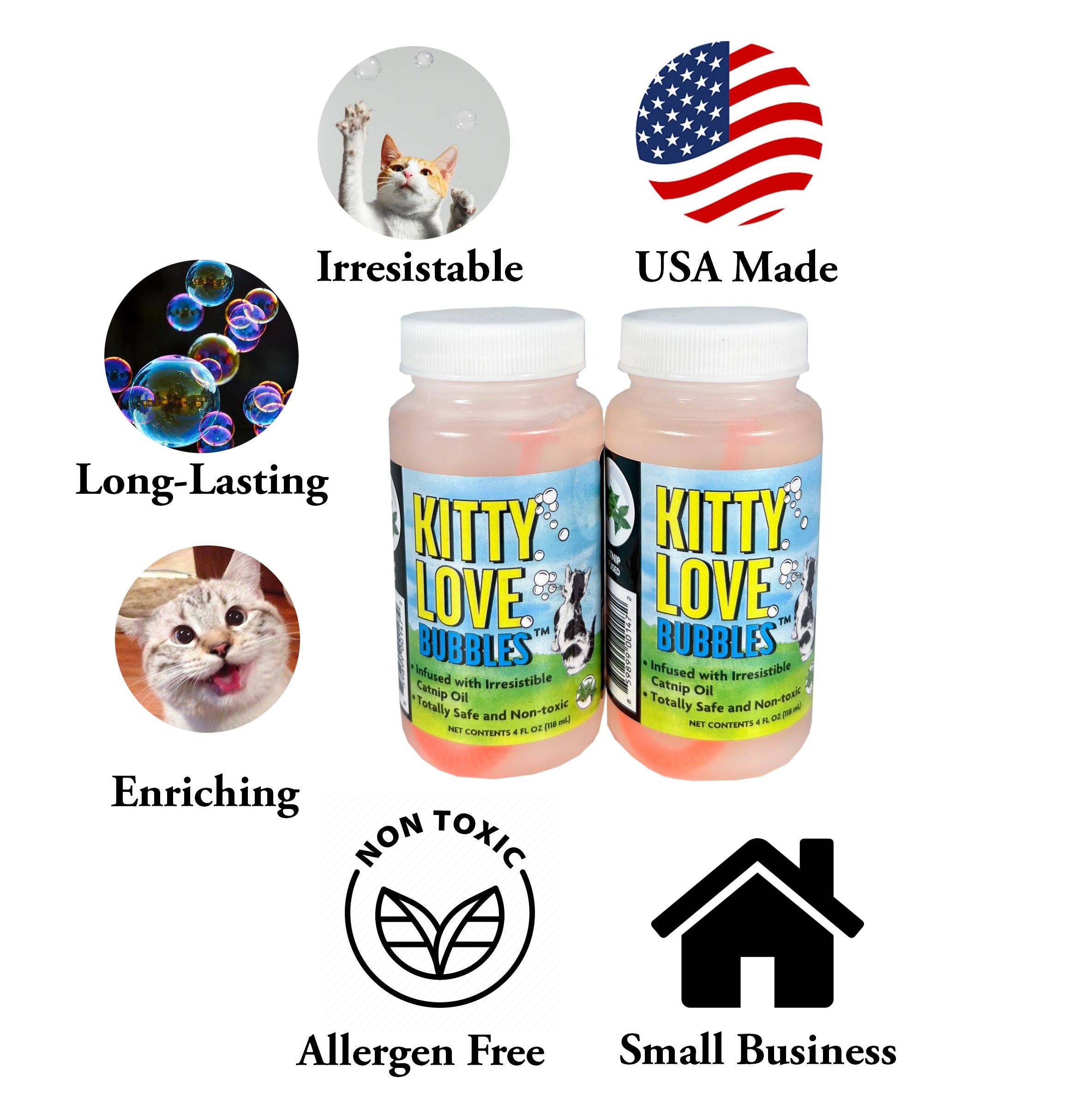 Atomic Bubbles - Wholesale Pet Toy - Cat - Kitty Love® - Catnip Infused Bubbles - 2 Pack5