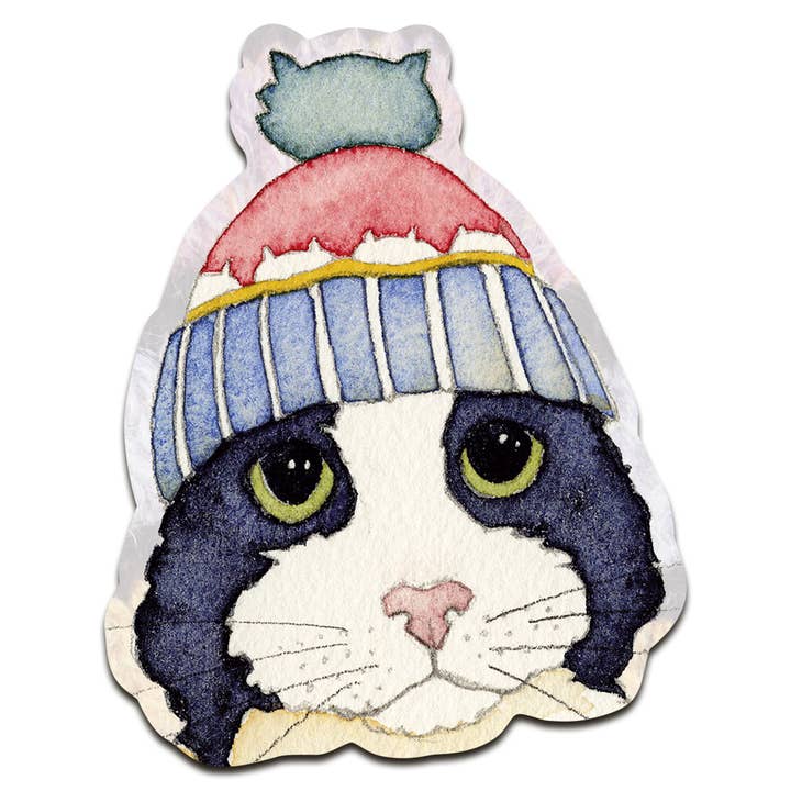 Charlie Cat in a Hat Die Cut Coaster for wholesale by Emma Ball Ltd