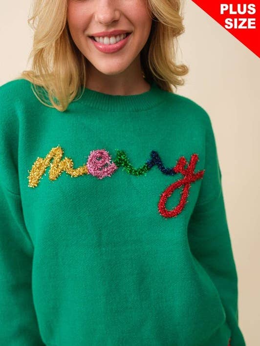 Main Strip - Wholesale Knit Sweater - Women's - PLUS SIZE Christmas Sweater