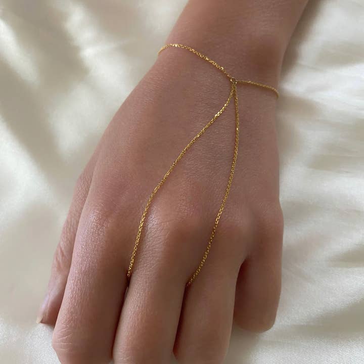 Kimiya Designs - Wholesale Link & Chain Bracelet - 14k Solid Gold Hand Chain