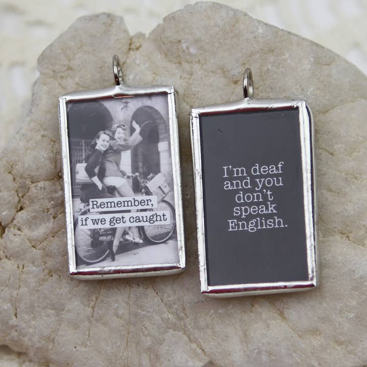 Jennifer Dahl Designs LLC - Wholesale Pendant/charm necklace - If We Get Caught Funny Friend Charm Necklace 1