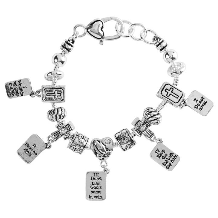 Magnolia - Wholesale Charm/Dangle Bracelet - Bracelet 10 Commandments Silver-Plated1