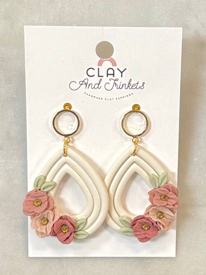 Dylan Floral Dangle Earrings for wholesale by Clay and Trinkets