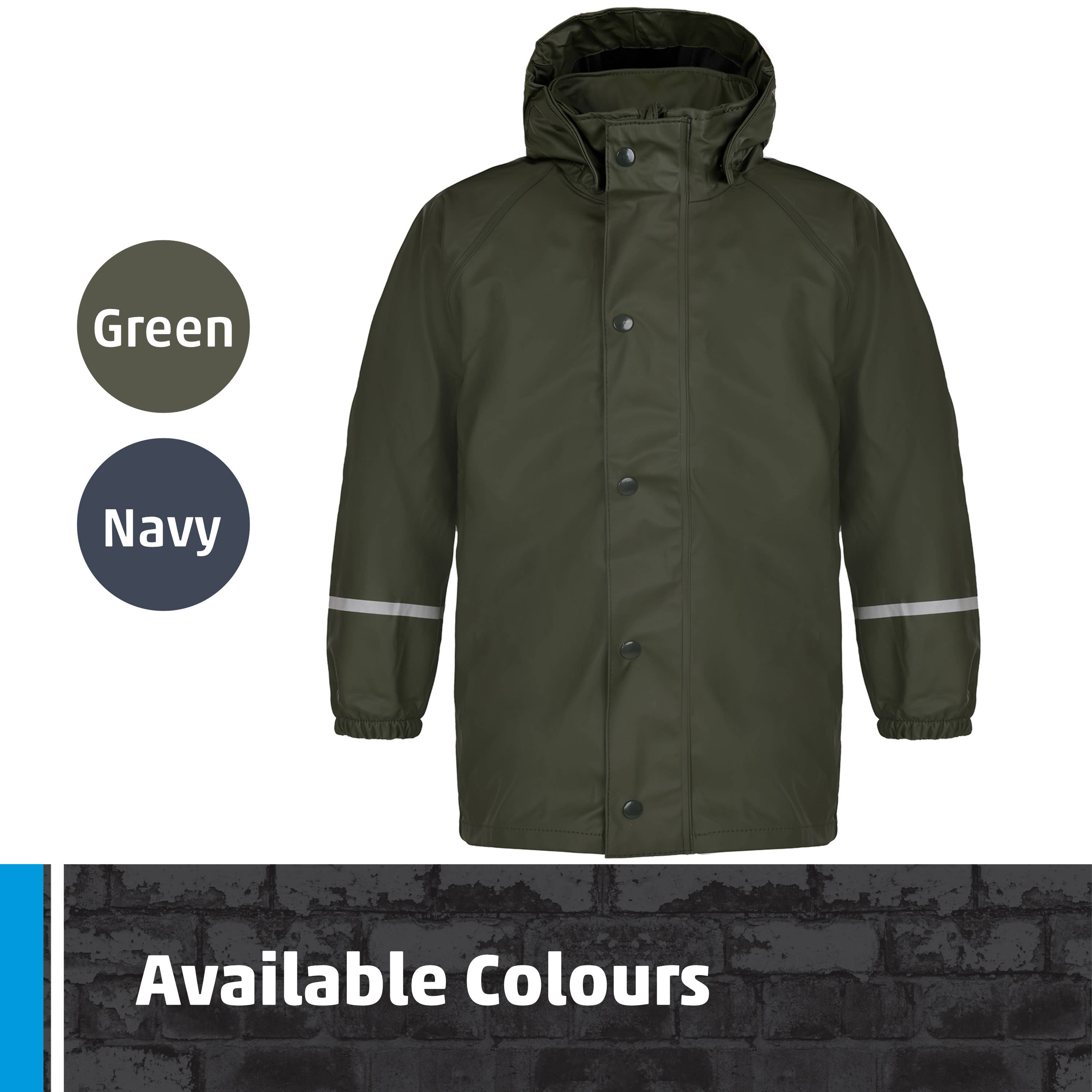 TuffStuff Workwear - Venta al por mayor Impermeable - Niños - Chaqueta Fort Splashflex, impermeable, con ribetes reflectantes3