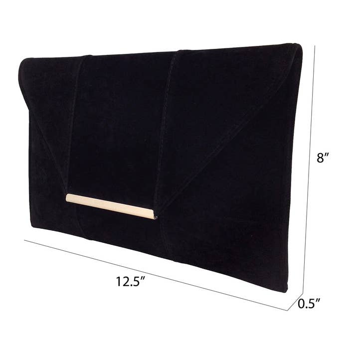 JNBFASHION.COM - Vendita all'ingrosso Pochette - Donna - Pochette a busta in finta microfibra - Ferramenta in metallo dorato