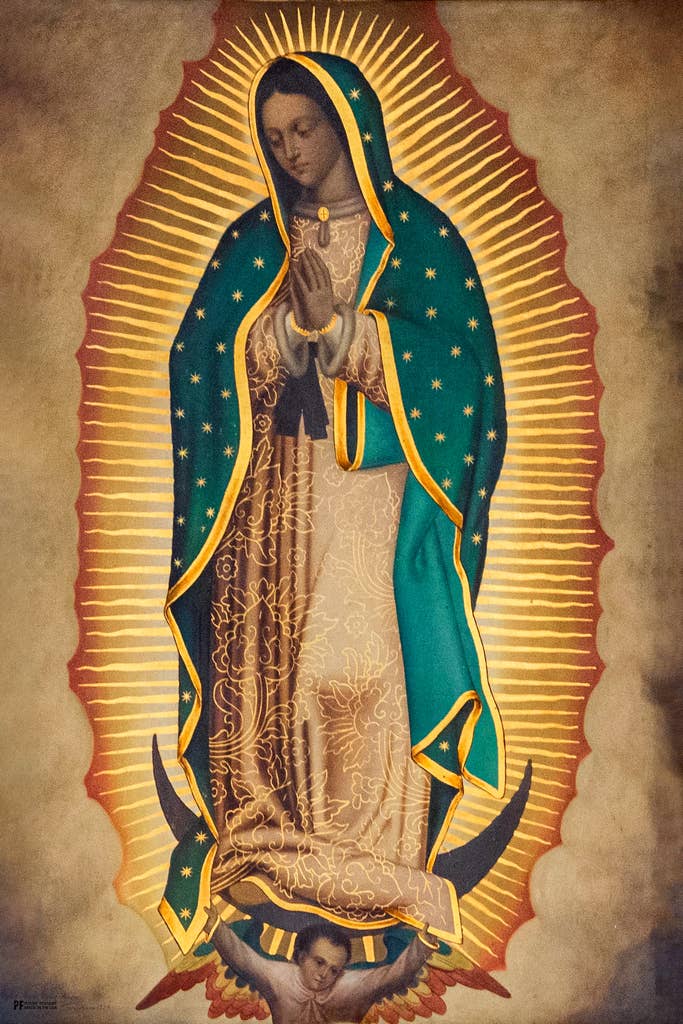 Multi Color Our Lady Of Guadalupe Image Virgen De Creaciones Art Print Poster  for wholesale on Faire0