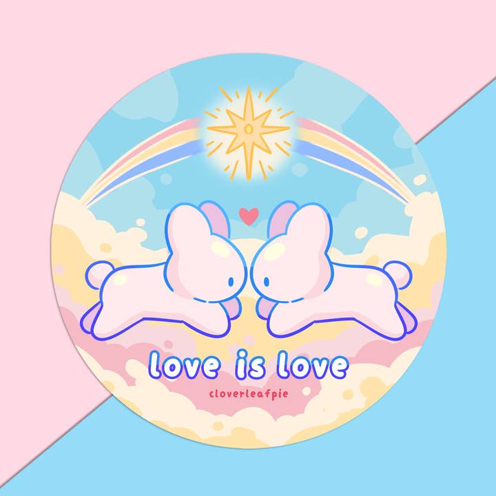 Autocollant en vinyle "L'amour c'est l'amour" pour la vente par Cloverleafpie
