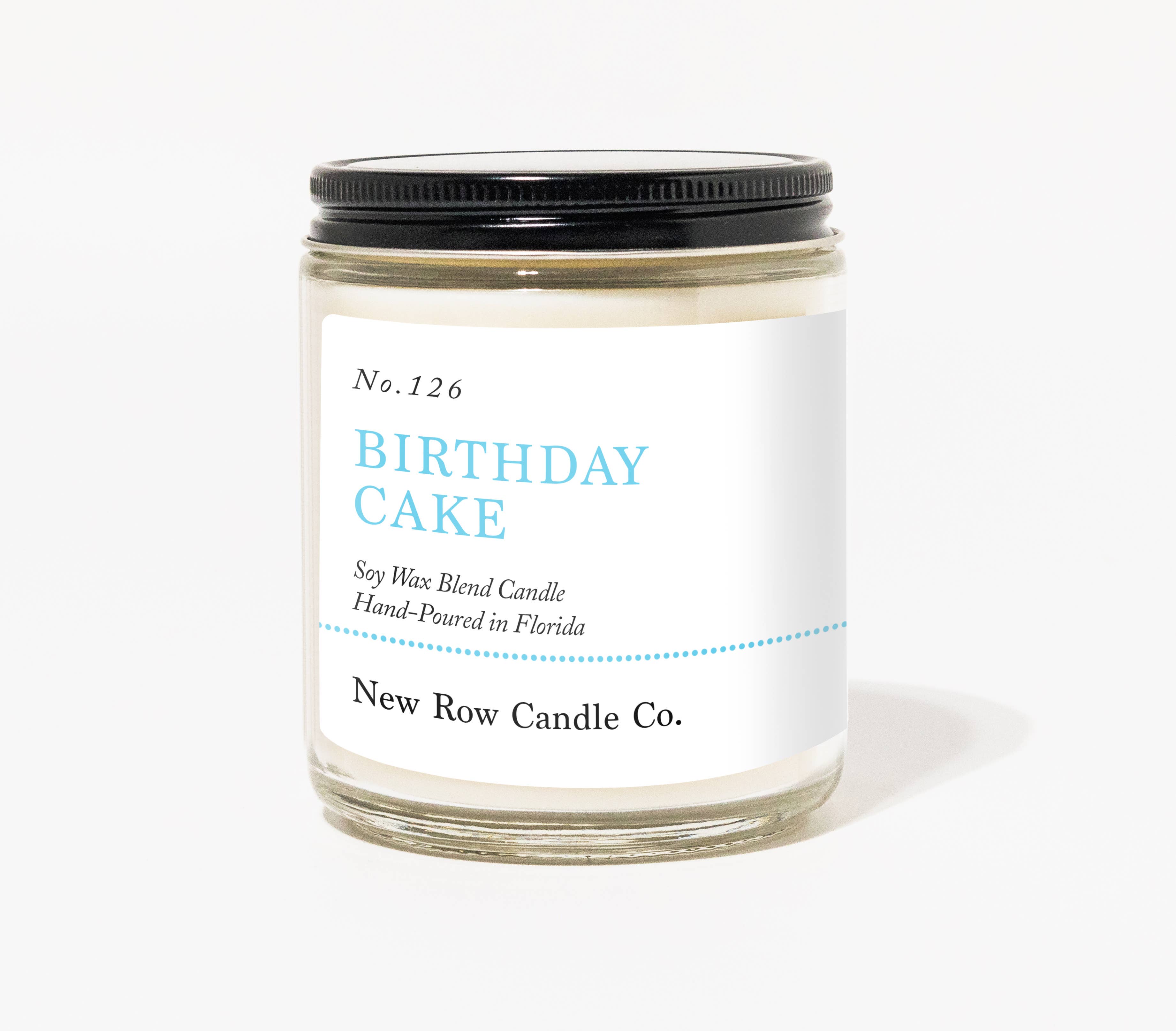 New Row Candle Co. - Wholesale Jar/Filled Candle - Birthday Cake Wood Wick Farmhouse Candle1