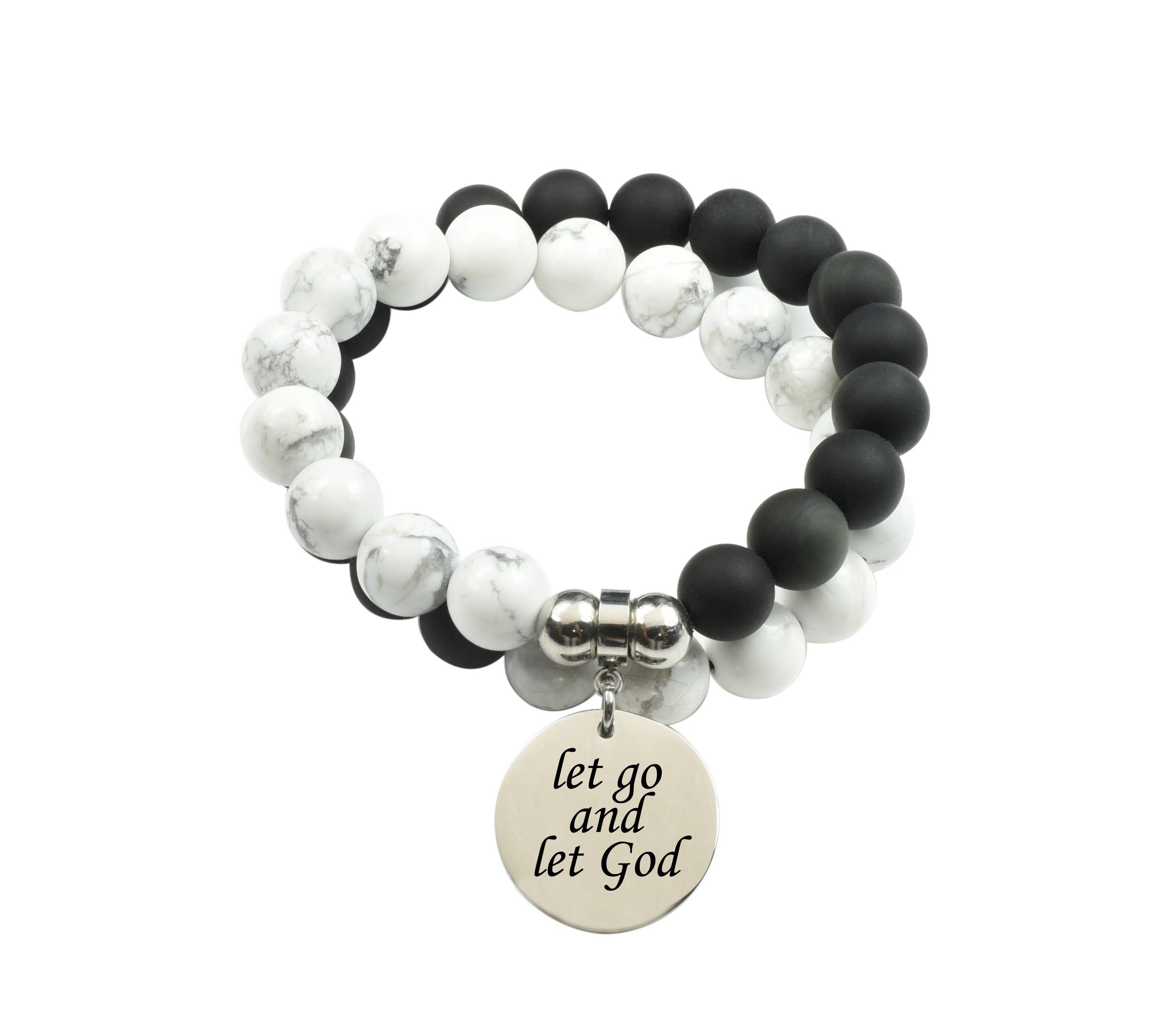 zilveren Echte 10 mm dubbellaagse obsidiaan howlite inspirerende bh voor groothandel op Faire19