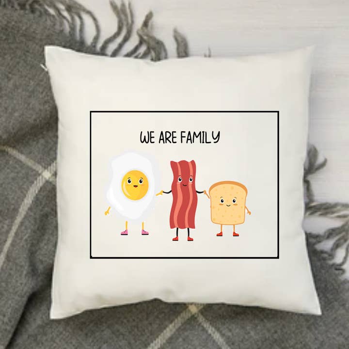 Somos familia (desayuno, comida) Couch Pillow para venta al por mayor de Maqoba