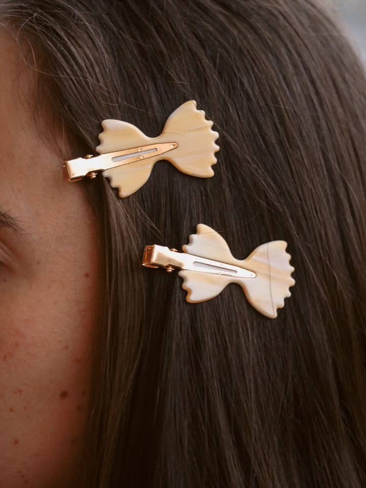 Farfalle italian bow tie pasta no crease make up hair clips for wholesale by Joanna Behar