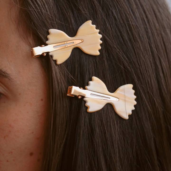 Joanna Behar - Wholesale Hair Clip - Women's - Farfalle italian bow tie pasta no crease make up hair clips0