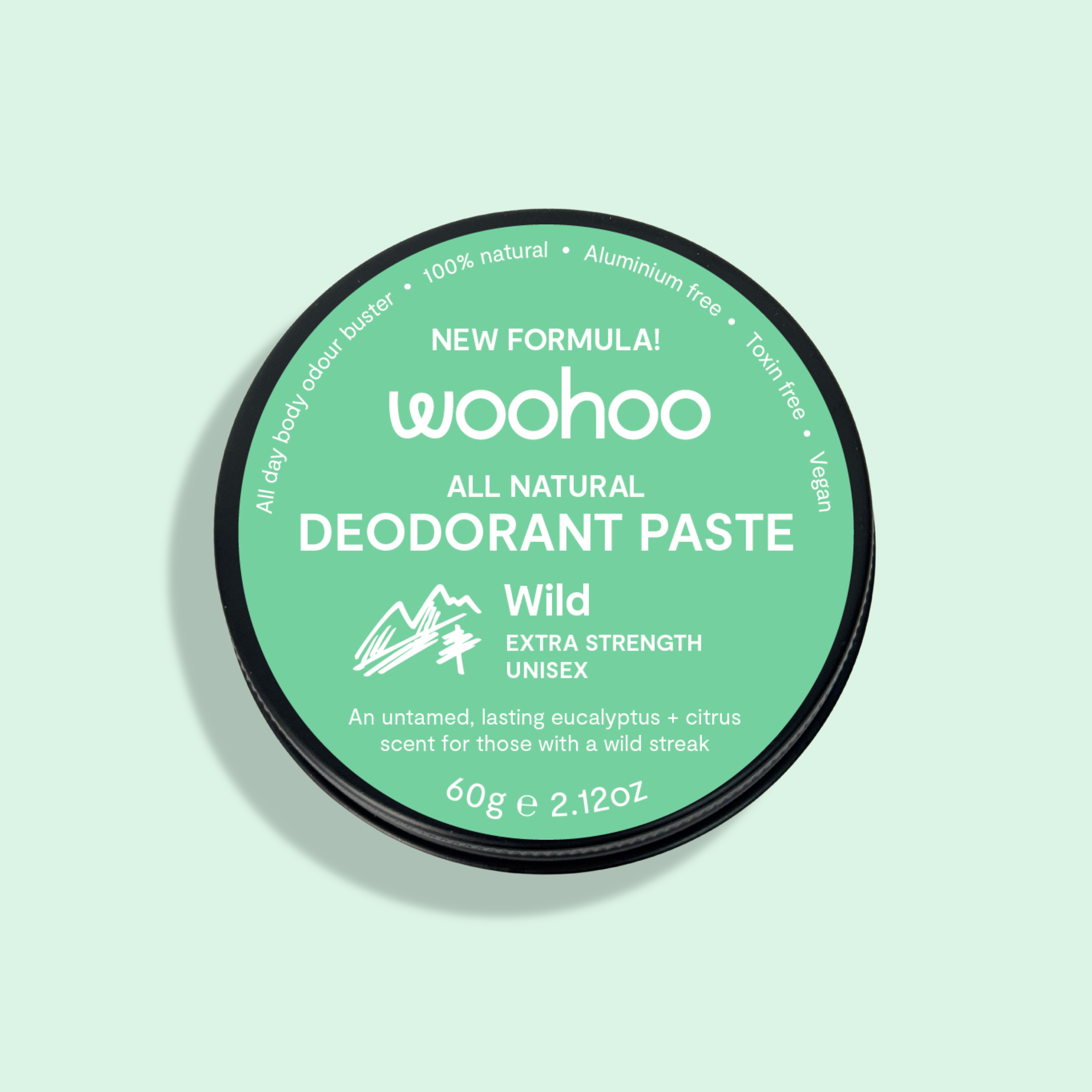 Woohoo Body - Wholesale Deodorant - Unisex - Woohoo All Natural Deodorant Paste (Wild) 60g - NEW FORMULA0