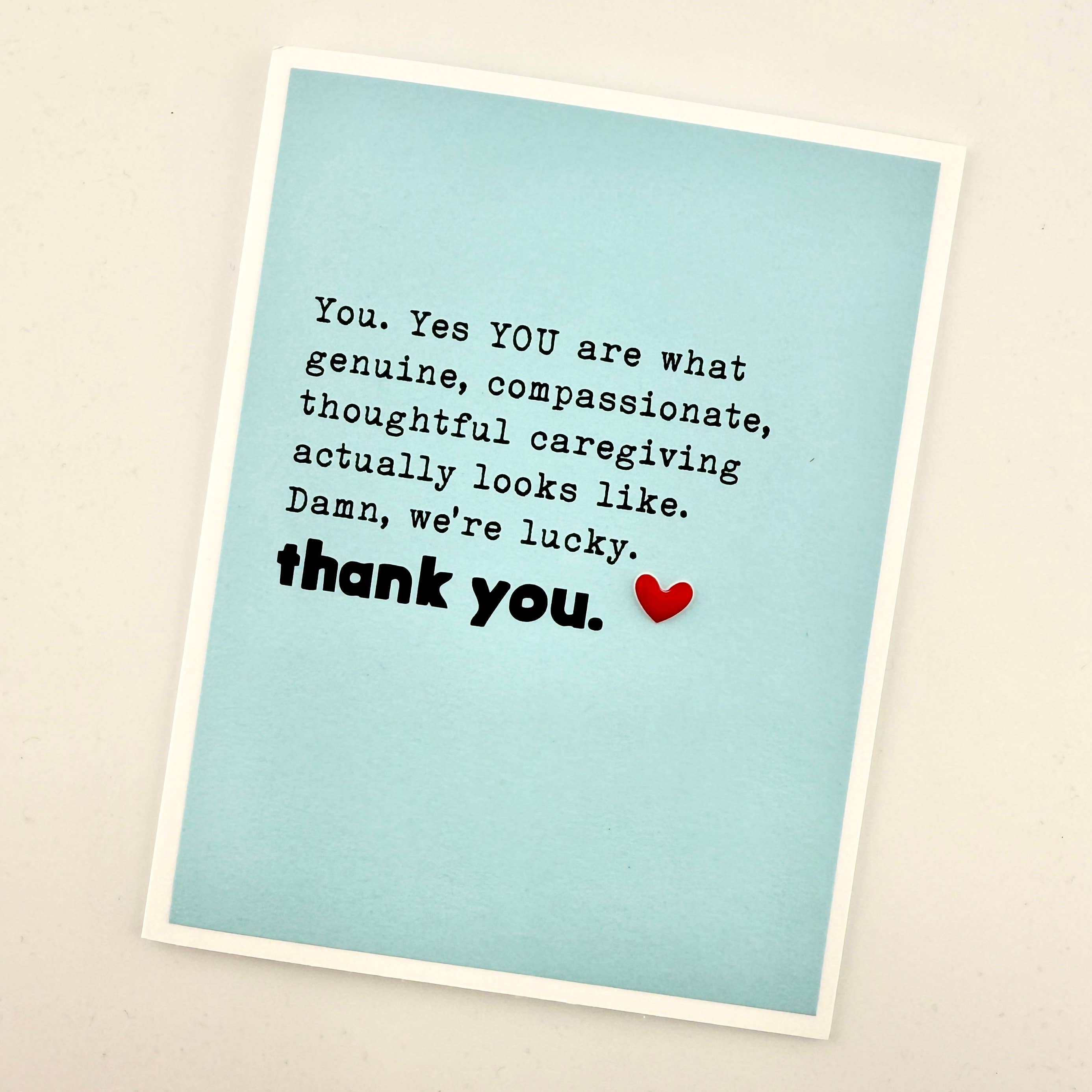 Muddy Mouth Cards - Wholesale Thank You Card - Thank You Caregiver card1