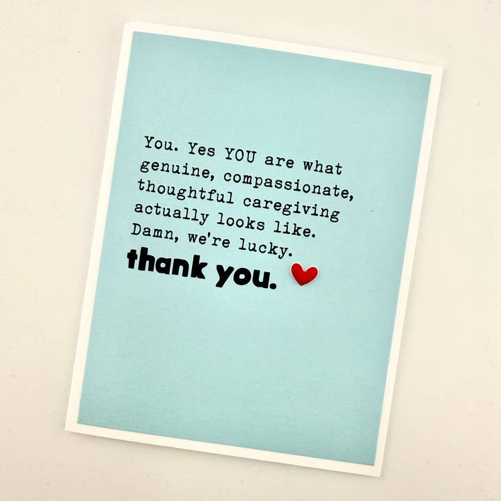 Muddy Mouth Cards - Wholesale Thank You Card - Thank You Caregiver card1