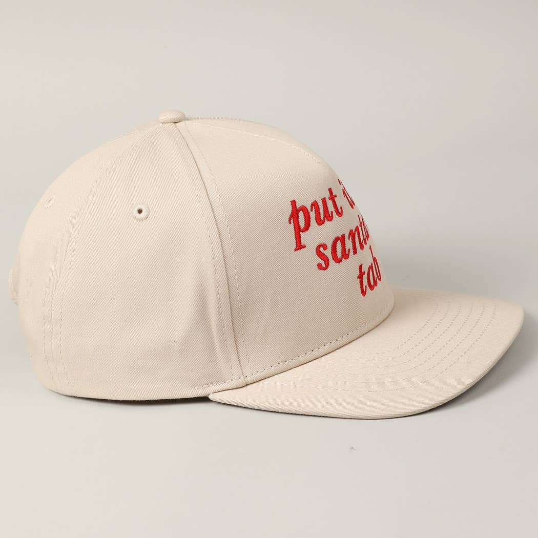 Fashion City - Wholesale Baseball Cap - Unisex - put it on santa's tab Text Embroidery Trucker Hat3