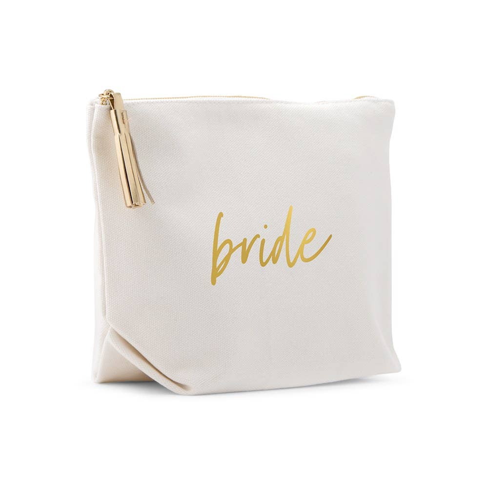Weddingstar Inc. – wholesale Make-up/cosmetic bag – Large Personalized Canvas Makeup Bag - Bride Script1