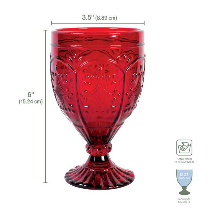 Fitz & Floyd Trestle Red 12OZ Goblet S4 Gift Box Pkg for wholesale on Faire1