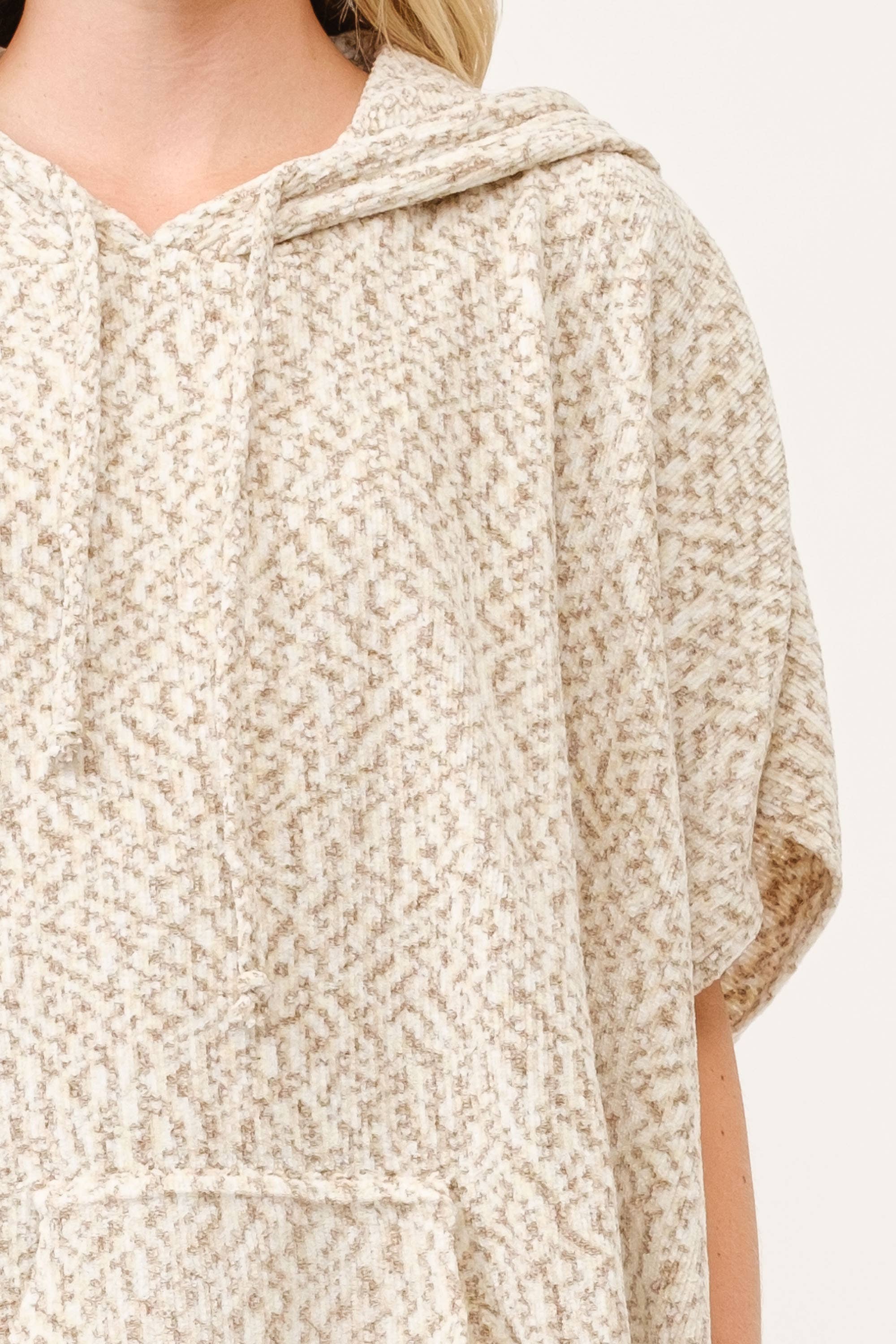 Raj Trading & Imports (USA) Inc. - Vente Poncho – femme - Pull poncho à capuchon Eugenia - Oatmeal4