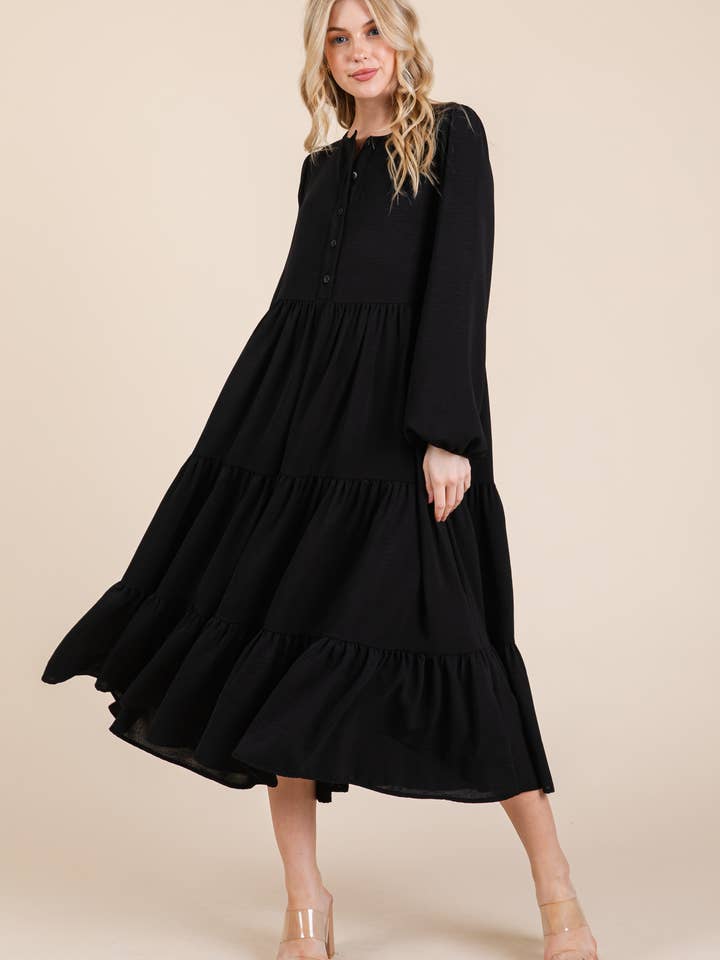 DL1249 ELEGANT TIERED DRESS for wholesale by BOMBOM