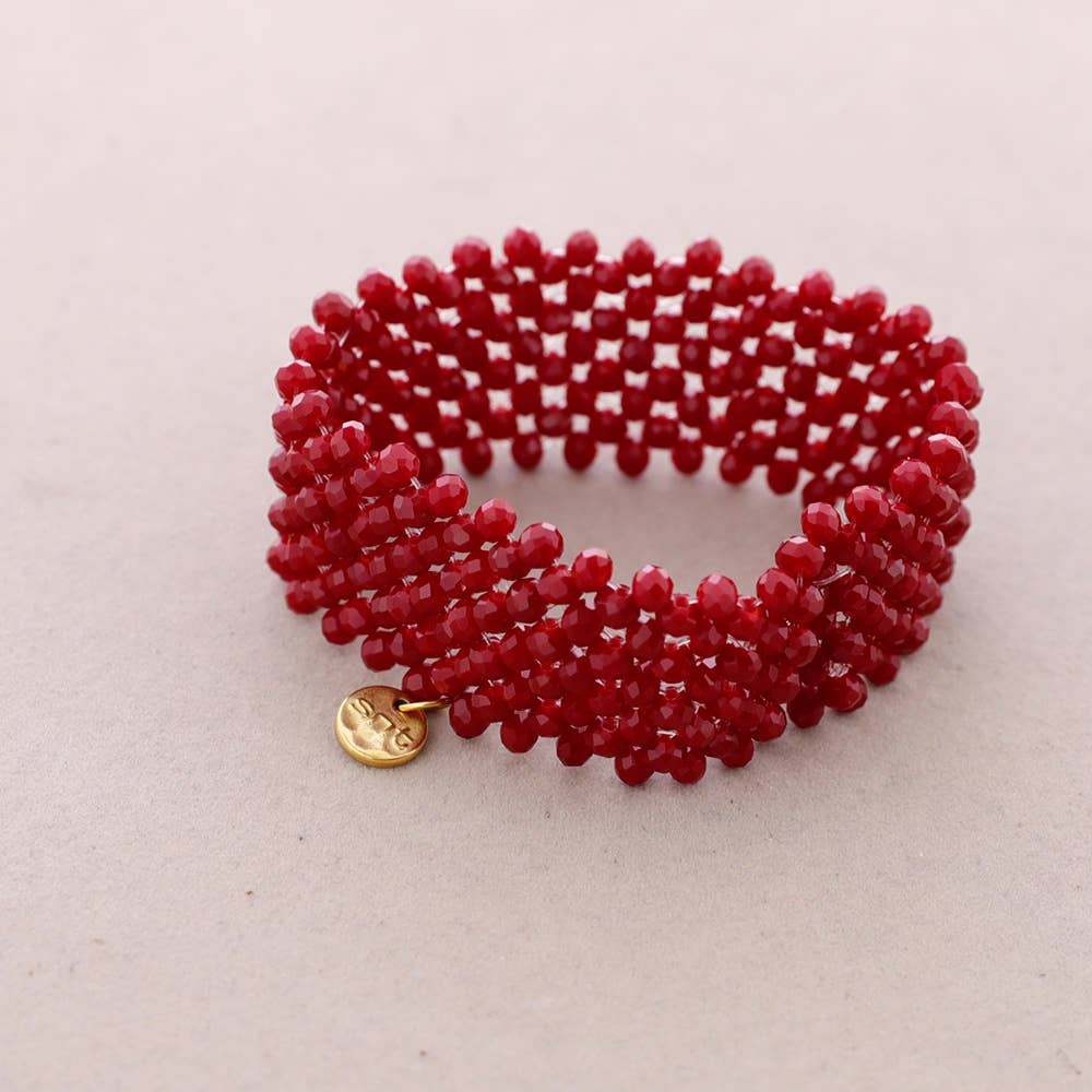 Transparent Gray Faceted Crystal Elastic Bracelet for wholesale on Faire7