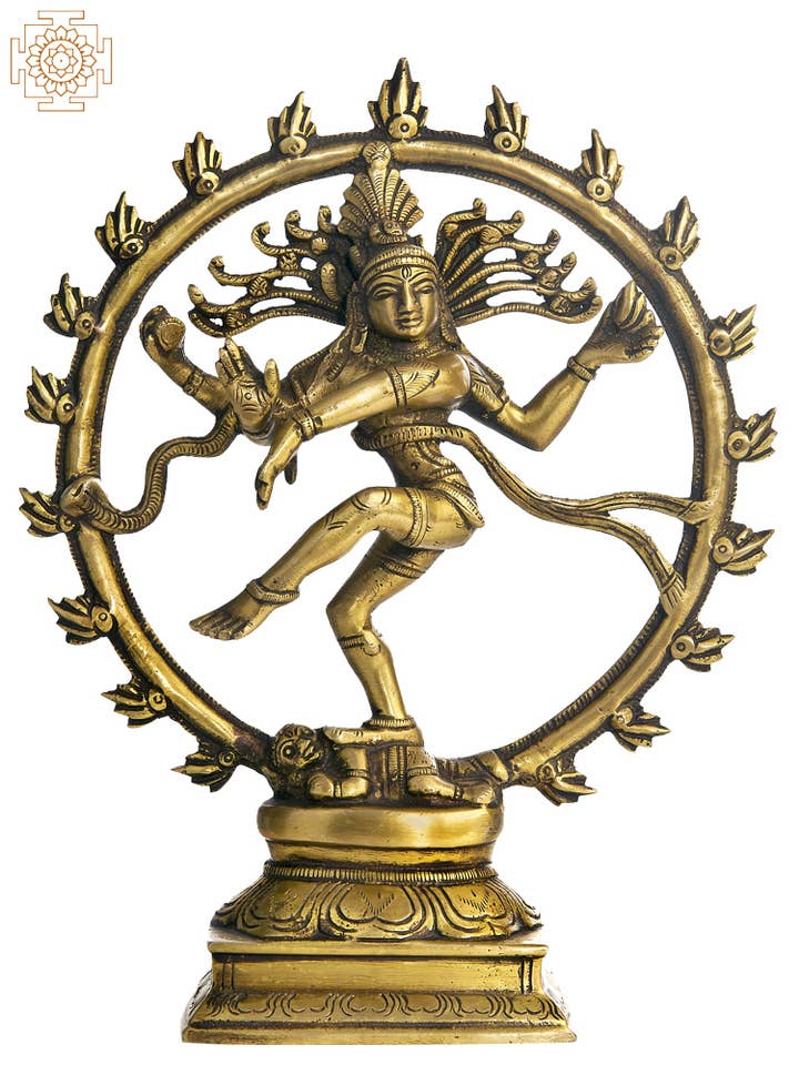 9" Nataraja - König der Tänzer aus Messing | Handgefertigt für den Großhandel von Exotic India Art
