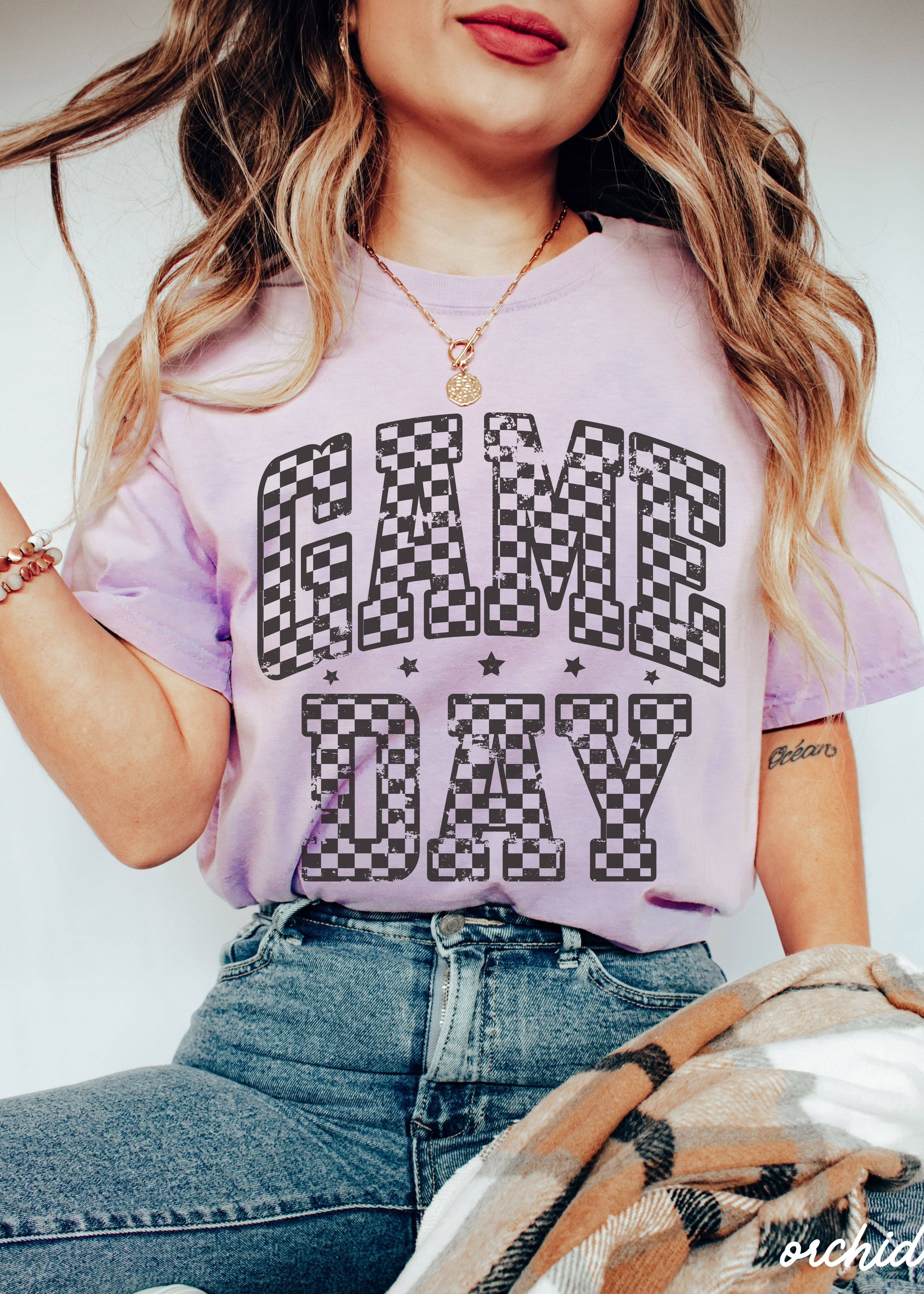 Chloe Vs Tank - Wholesale Screen Printed T-Shirt - Women's - Game Day Checkered Tee *12 Colors (S-3X)5