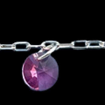 Sterling Silver Anklet With Dangling Purple Bead Charm Anklet Bracelet Anklets For Women 10" Adjustable for wholesale by CALIFORNIA TOE RINGS