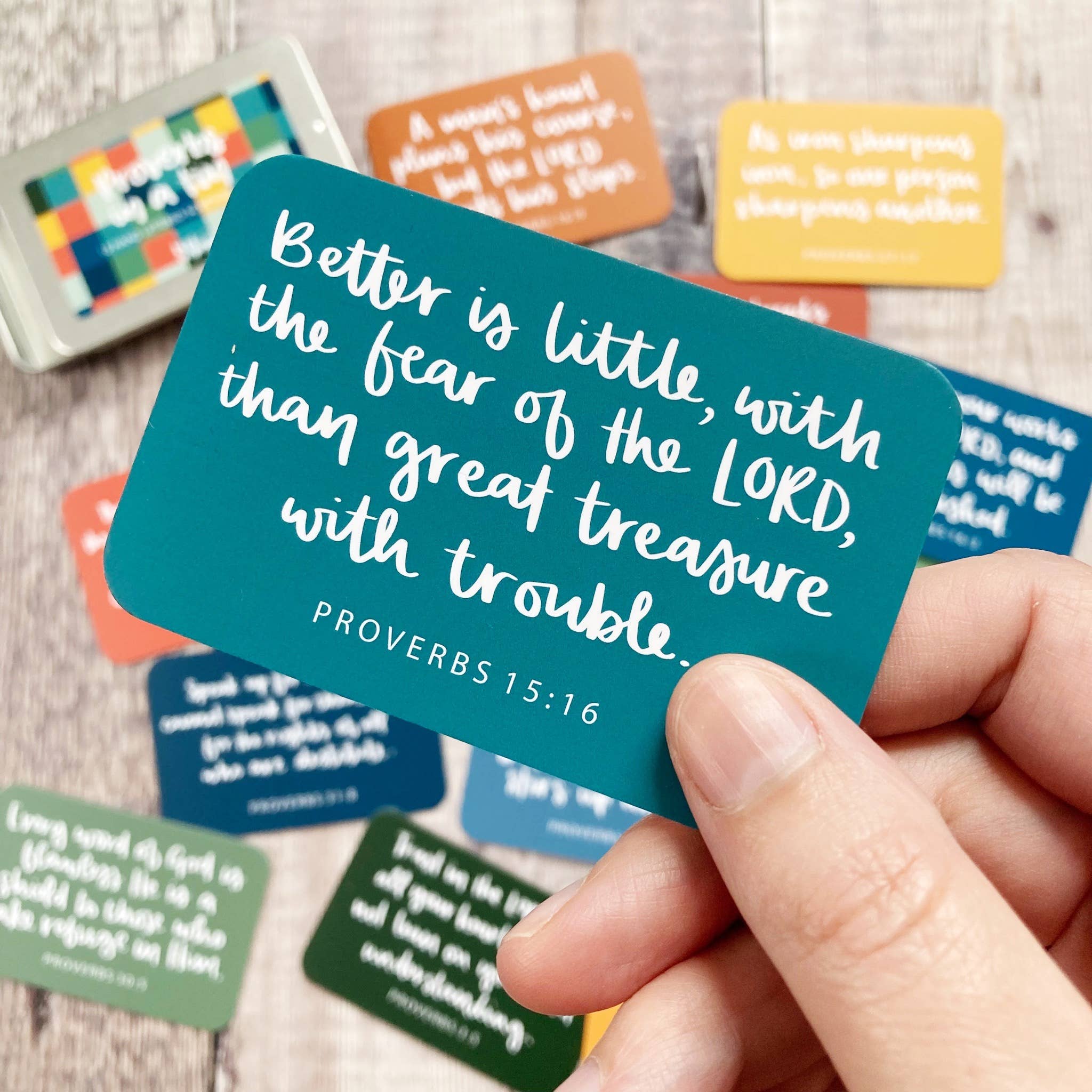 Hope and Ginger – wholesale Religious card – Proverbs in a Tin - 15 Hand-lettered Scripture Cards4