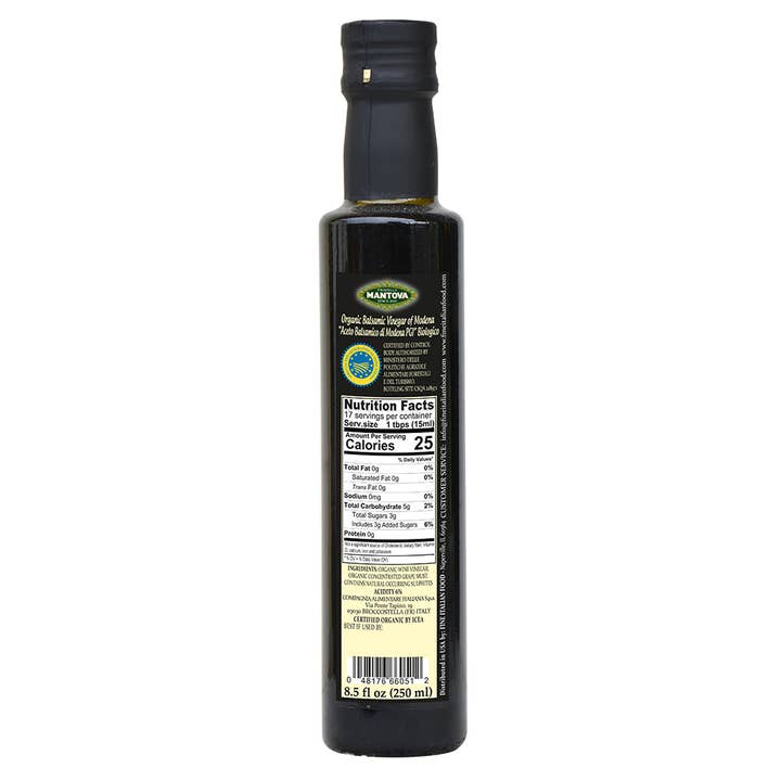 Fine Italian Food - Wholesale Vinegar - Mantova Organic Balsamic Vinegar of Modena PGI, 8.5 fl. oz.1