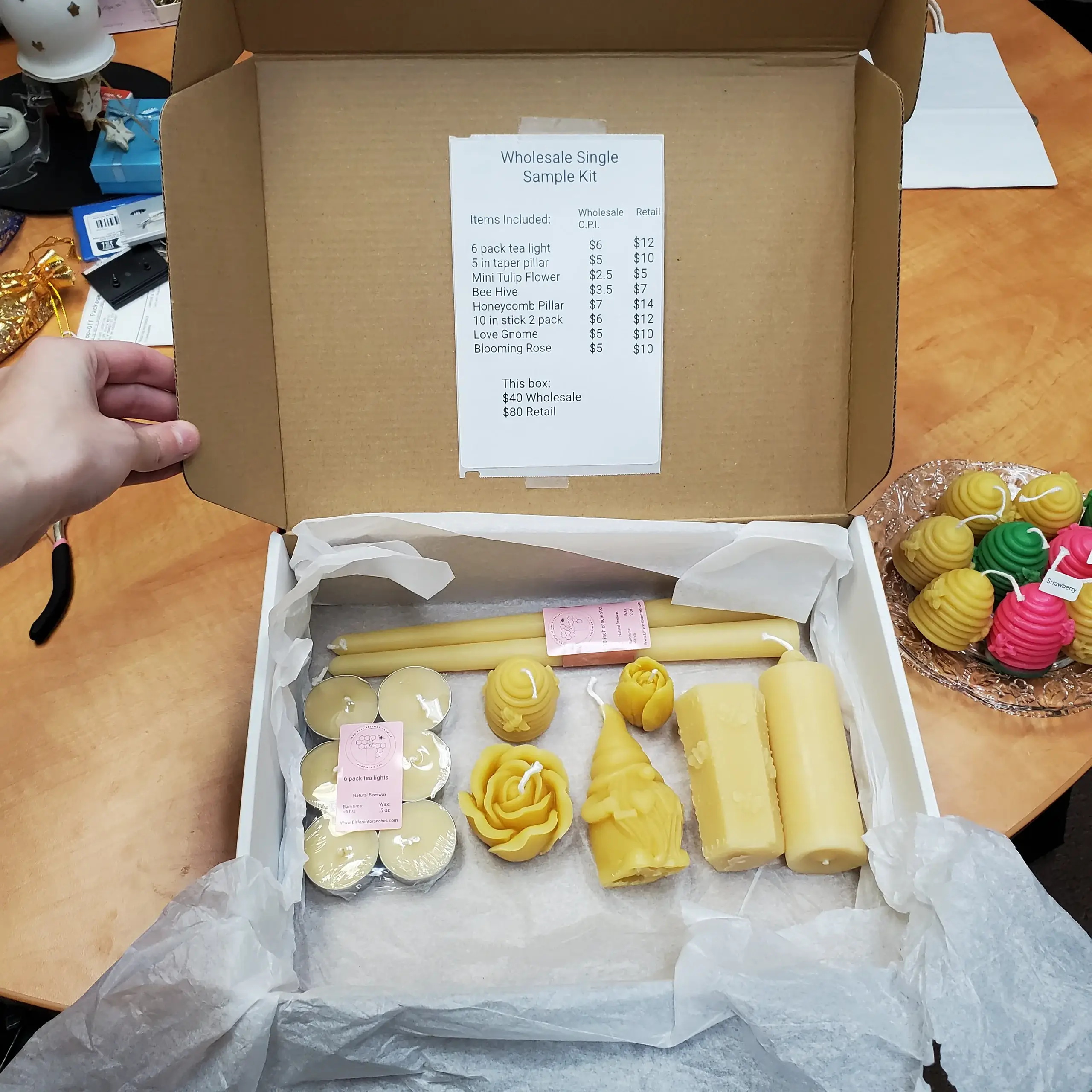 Different Branches - Wholesale Retailer sample – Home decor - Wholesale 100% pure beeswax candles sample kit made in Ohio0
