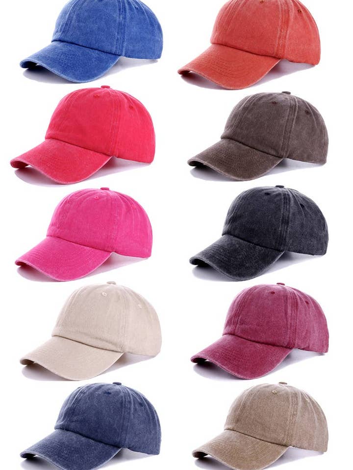 Vintage Washed Baseball Cap for wholesale by Vanilla Monkey