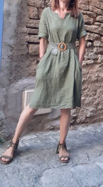 All colors Linen dress REF: 6584 for wholesale on Faire10