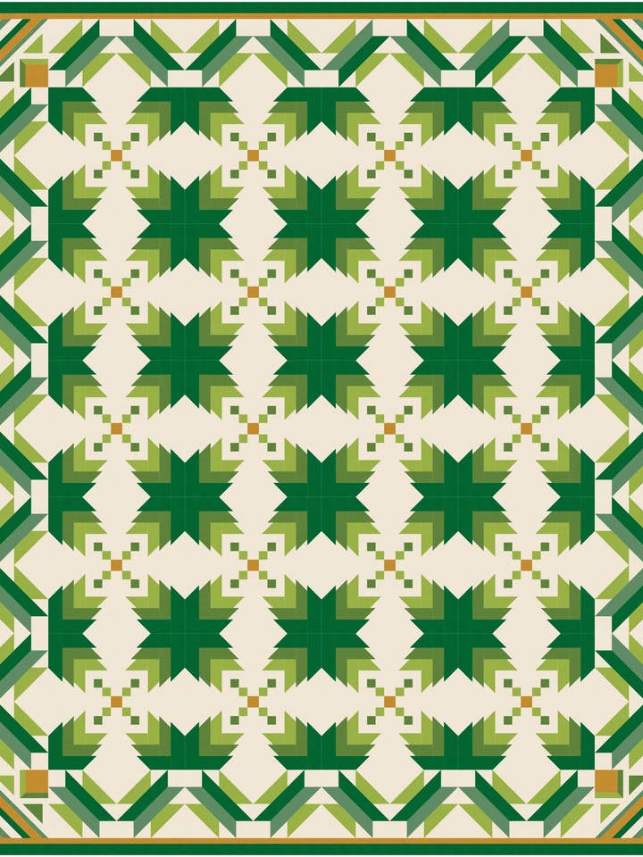 Crossroads Quilt Pattern: Modern Pineapple Design for wholesale by HBL Designs/Handwoven By Leah