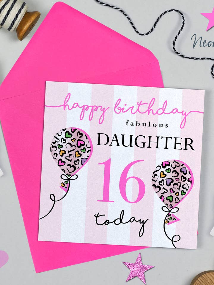 Leopard Love Balloon Daughter 16 for wholesale by Michelle Fiedler Design