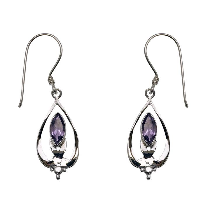 Boucles d'oreilles Fleur Marquise Améthyste (335CAM) pour la vente par Vera Wolf