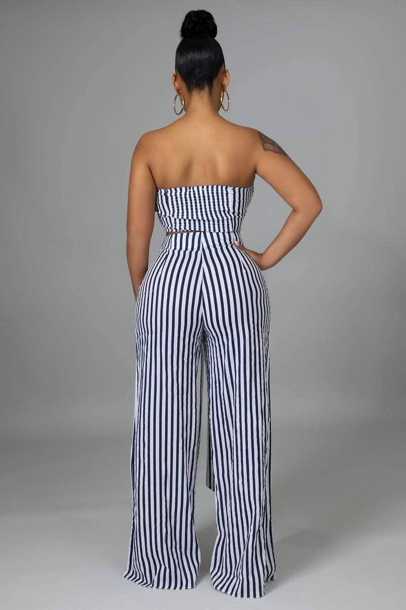 Flarix - Wholesale Top & Pant Set (NOT Loungewear) - Women's - striped tube top wide leg pants set10