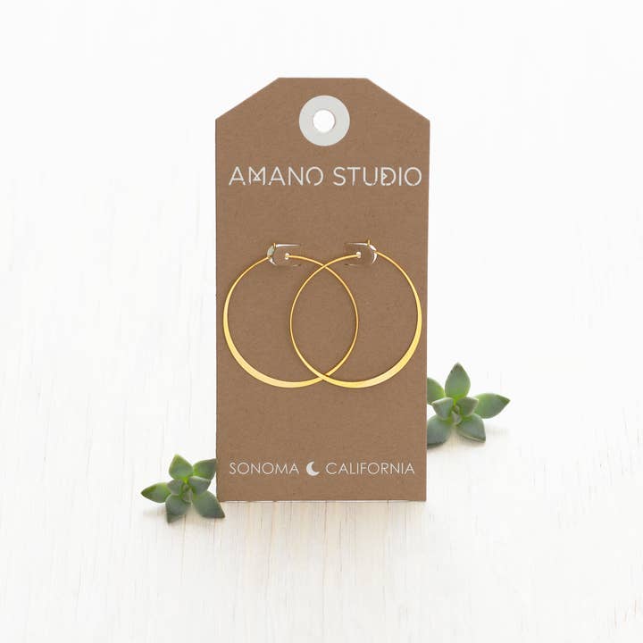 Amano Studio - Wholesale Hoop Earrings - 1.5" Classic Hoop Earrings