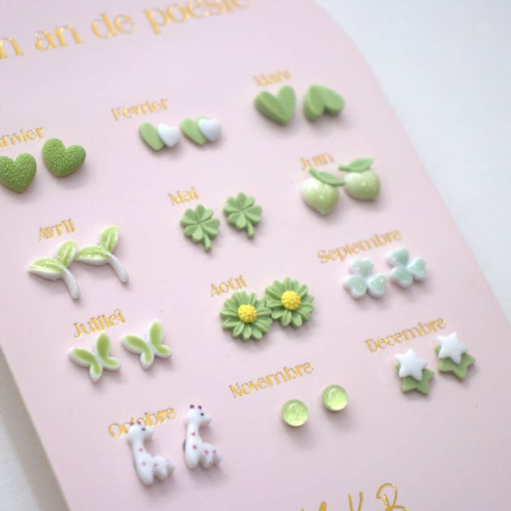 Yuko B - Wholesale Earrings - Kids - Stainless Steel Earrings - A Year of Green Poetry2