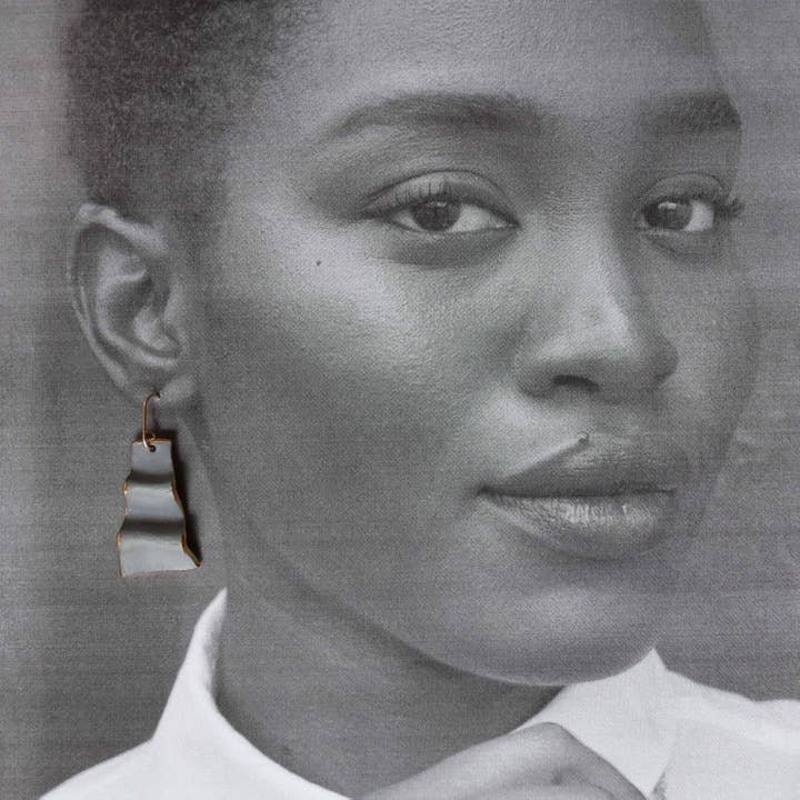 Remnant Studios - Wholesale Dangle Earrings - grey ribbon earrings4