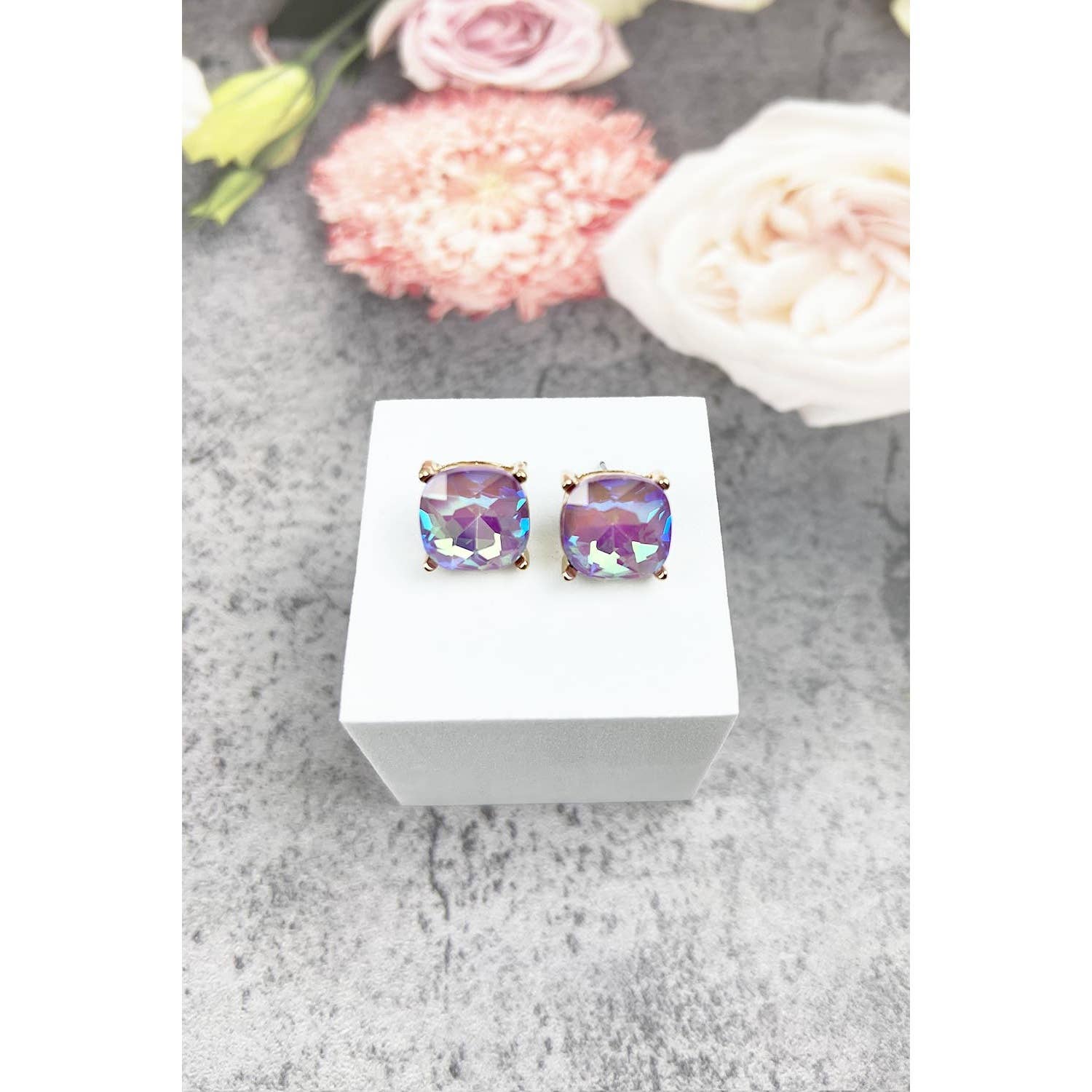 JHP Collection - Wholesale Stud/Post Earrings - VARIETY COLORS OF SEMI PRECIOUSGLASS POST EARRINGS7