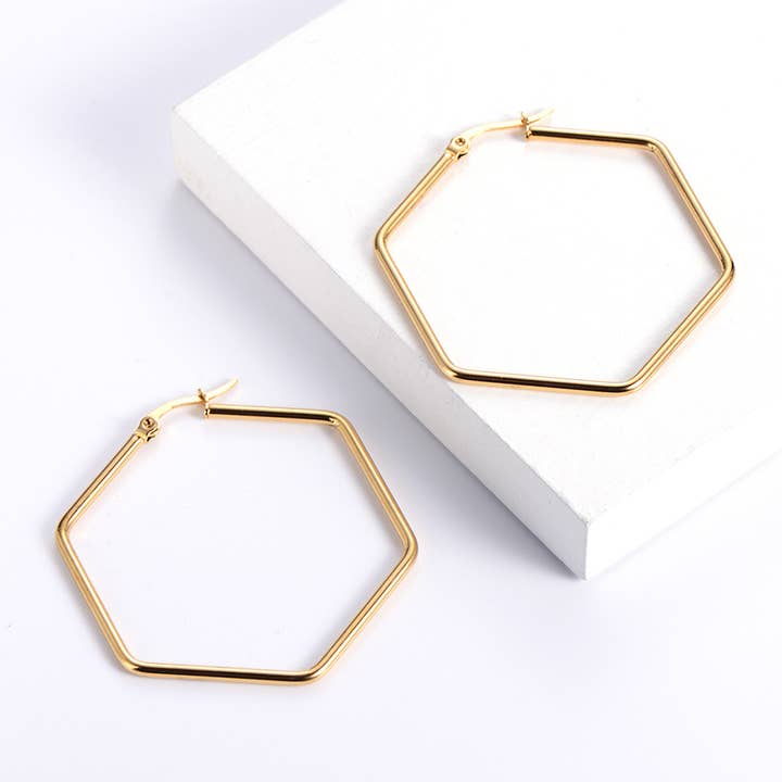 18K GOLD PLATED STAINLESS STEEL EARRINGS_CWAJE0403 for wholesale by Lily Clothing