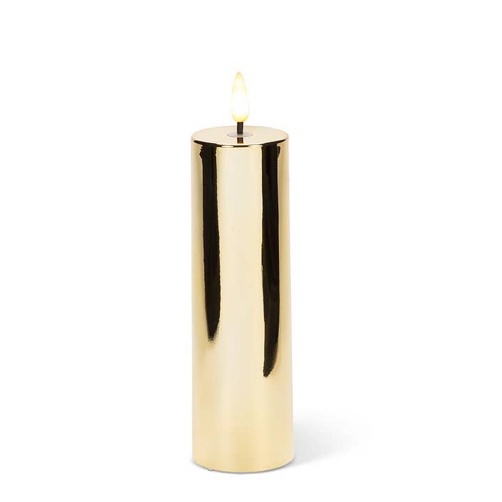 Medium Metallic LED Pillar-Gold-2x6"H for wholesale by Abbott
