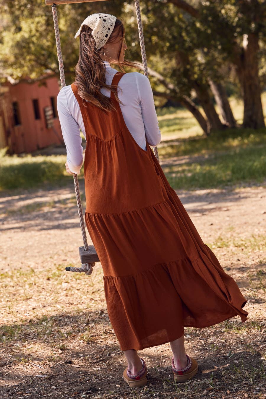 Oddi – wholesale Dress – Women's – Solid Button Sling Tiered Midi Dress23