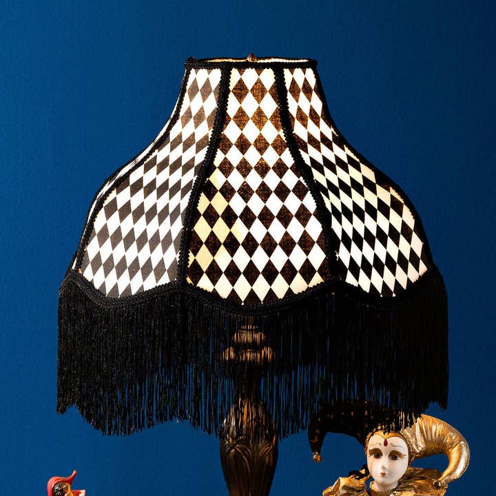 Not Your Grandma's Lampshades - Wholesale Lamp Shade - Black & White Diamonds Lampshade ~ Victorian Style0