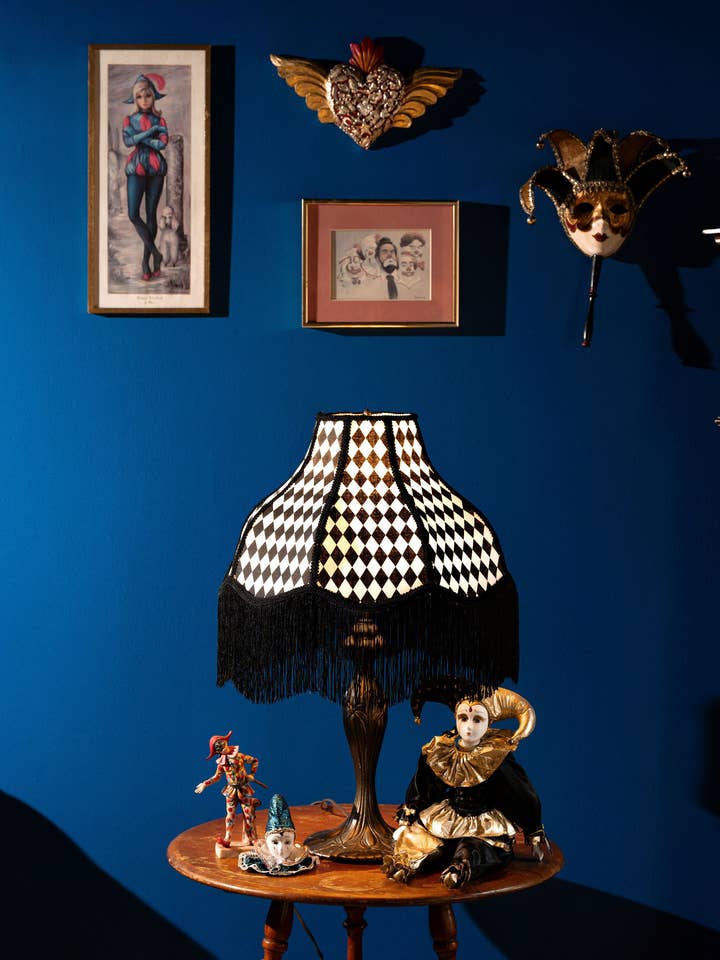 Abat-jour à losanges noir et blanc ~ style victorien pour la vente par Not Your Grandma's Lampshades