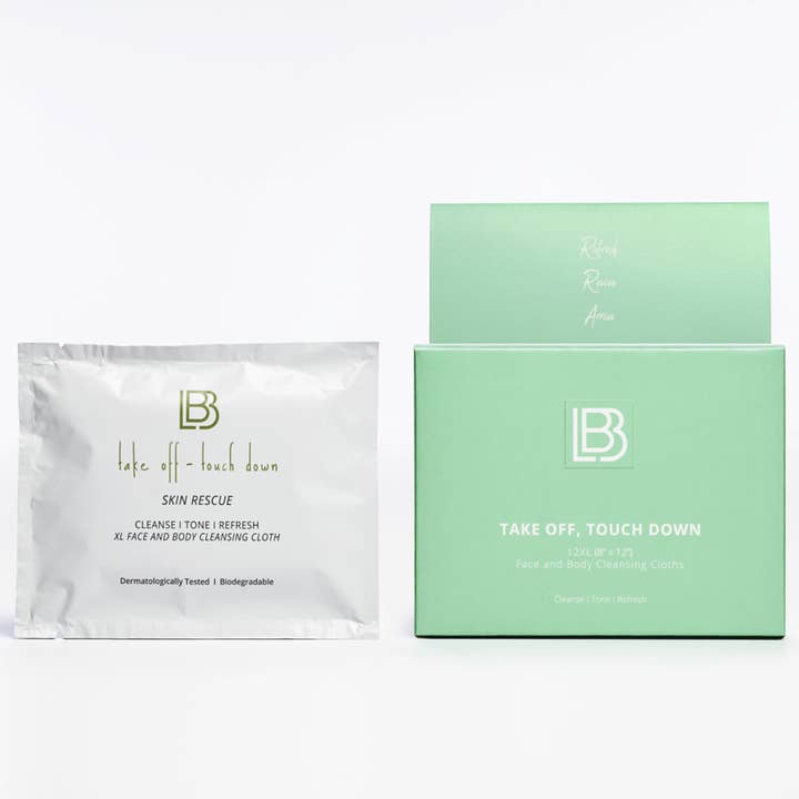 Takeoff - Touchdown Bio Gesichts- und Körperreinigungstücher X12 für den Großhandel von LBB Skincare