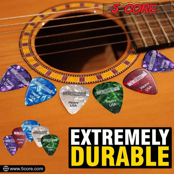 K Cube Inc - Wholesale Musical Instrument - 5Core Guitar Picks Celluloid Light Gauge 0.96mm Pick6